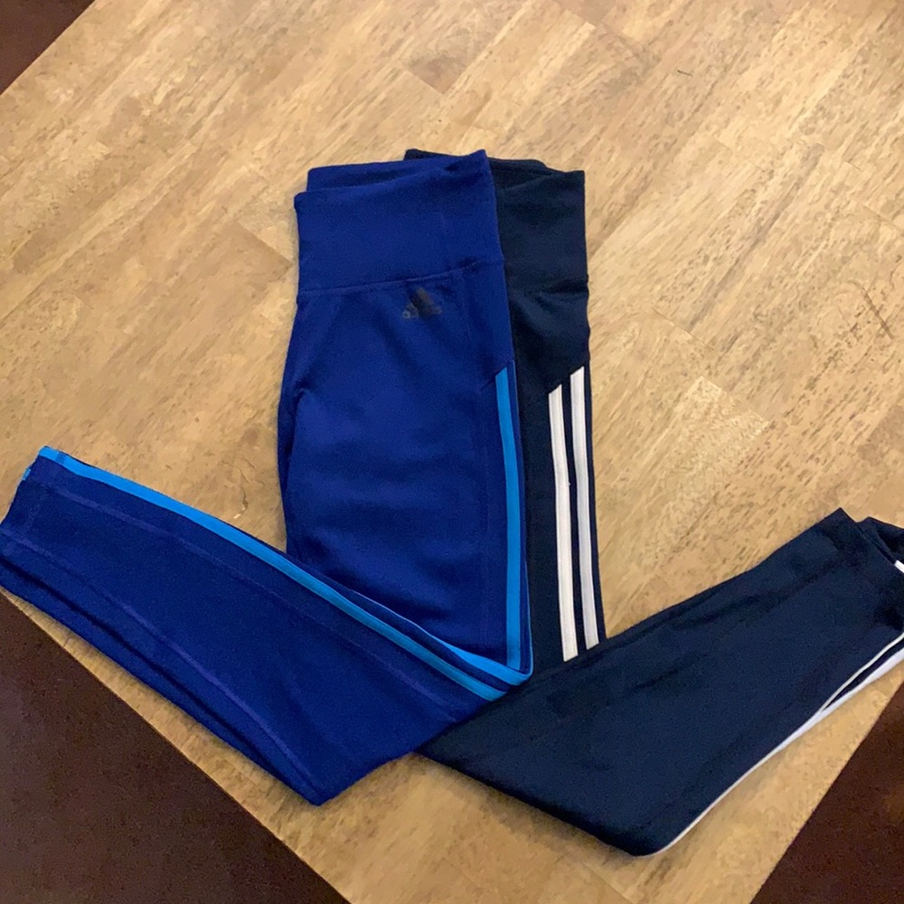 2 pairs of ADIDAS climalite high waisted leggings